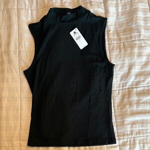 Express Black Mock Neck Tank Top